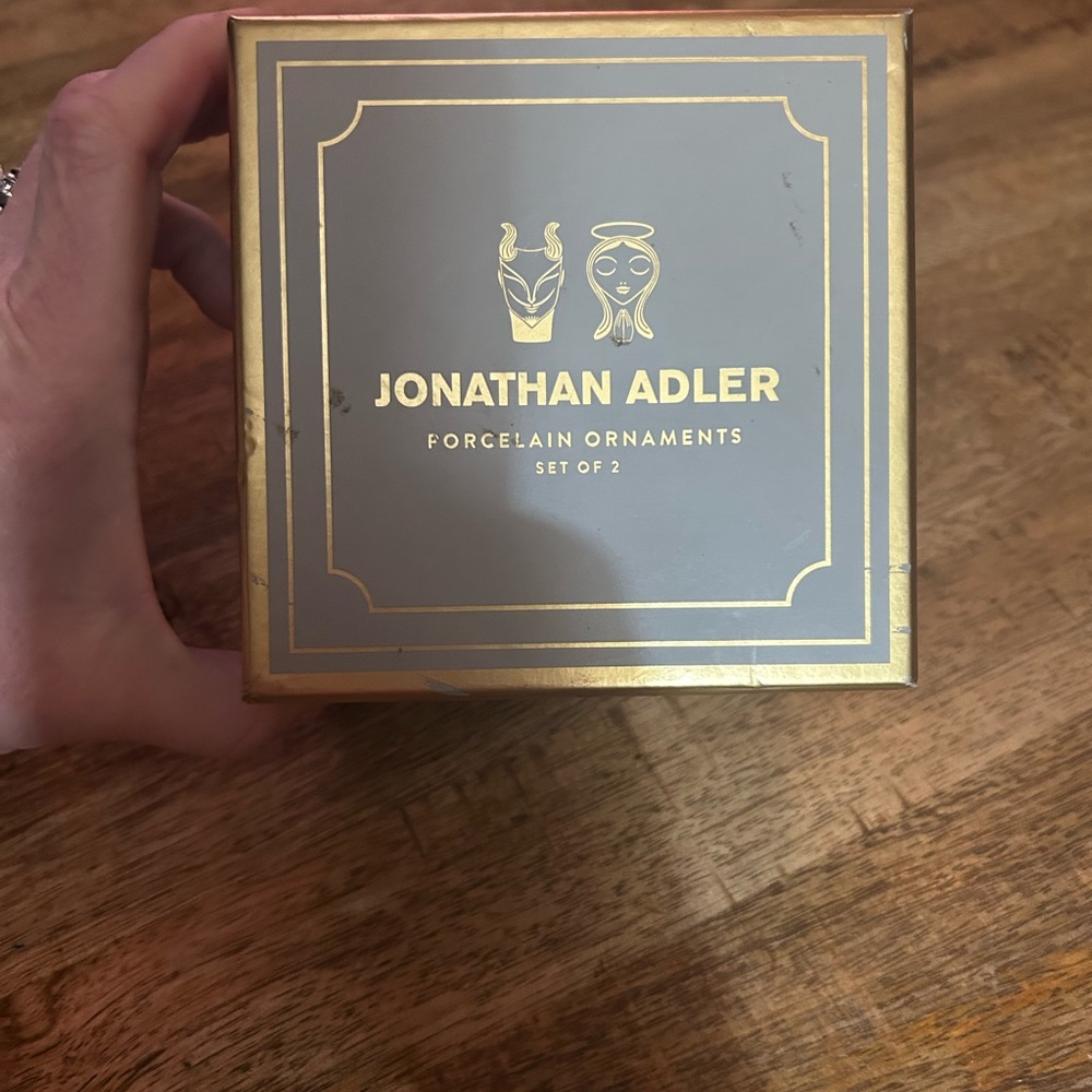 Jonathan Adler Gold and Gray Ornament Box